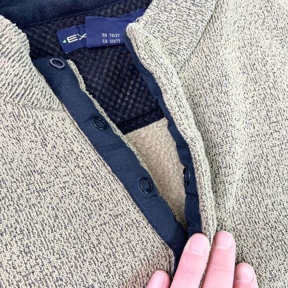 Exofficio Fleece Sweater Mens Large Outdoor 1/4 Zip Tan Pullover Long Sleeve - Picture 3 of 10